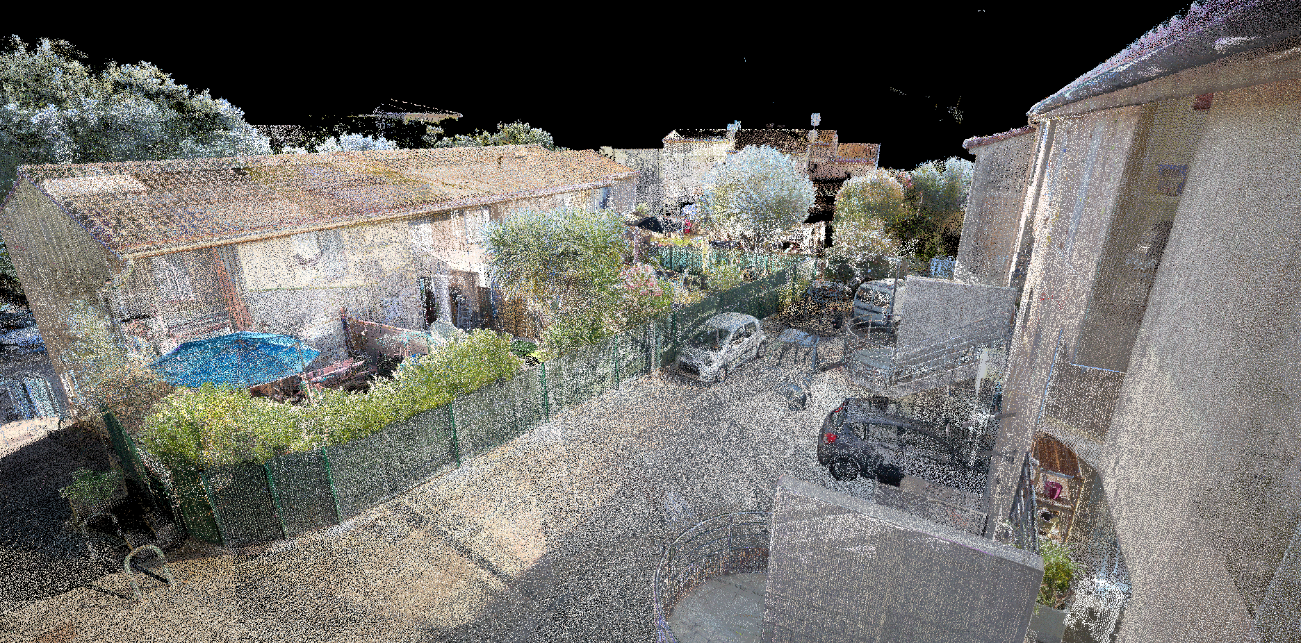 6 villas en bande et leurs jardins