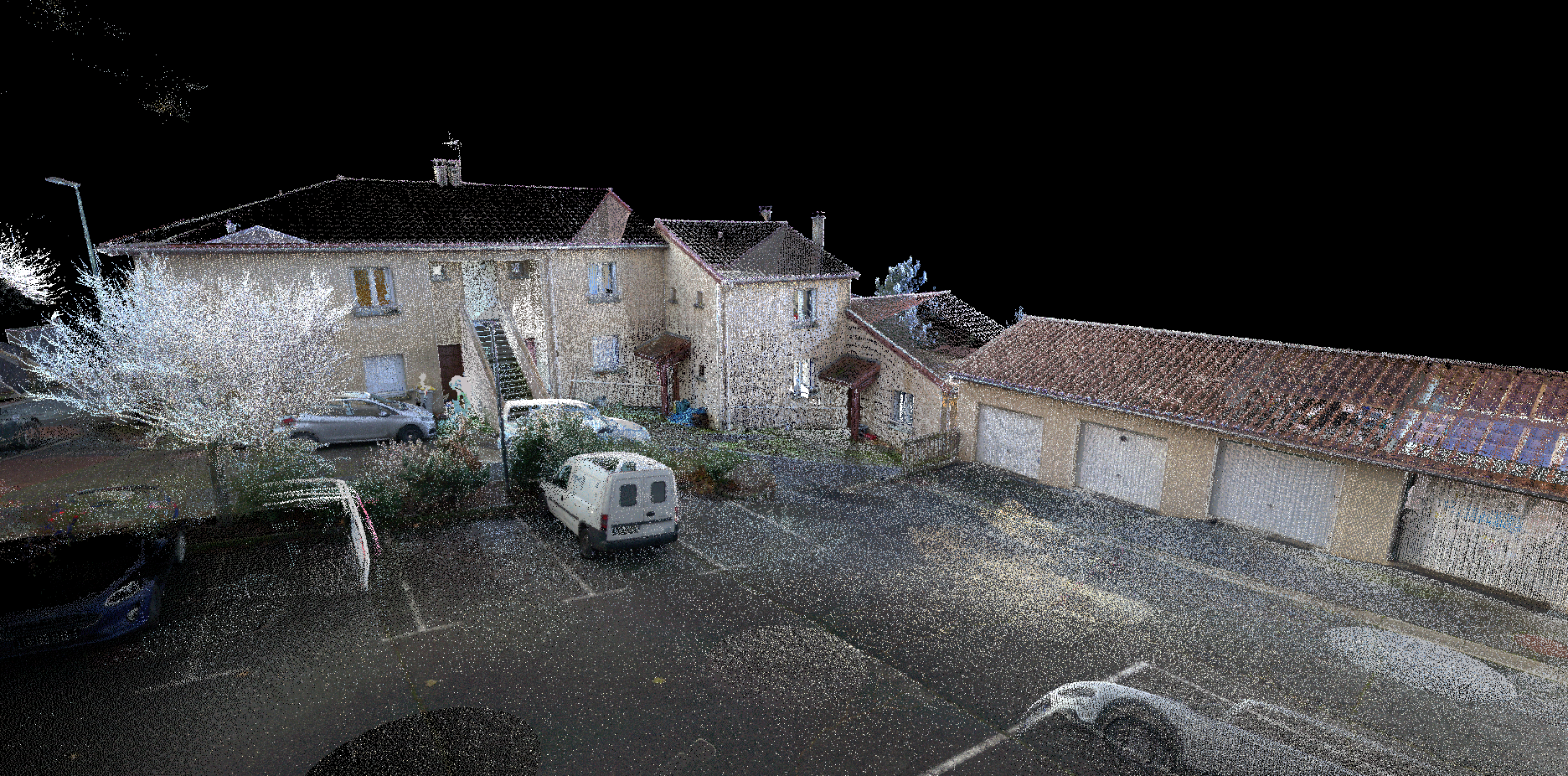 Bâtiment de logements avec ses garages